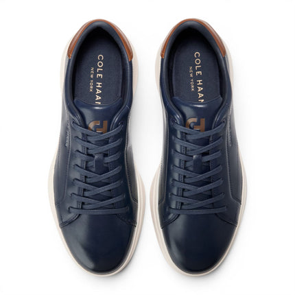 Cole Haan Men's GrandPro Luxe Mile Trainer Blue Leather Sneakers - C42754