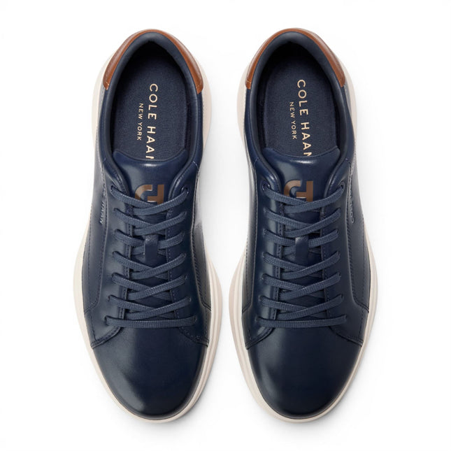 Cole Haan Men's GrandPro Luxe Mile Trainer Blue Leather Sneakers - C42754