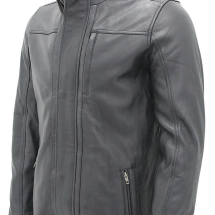 Mens Leather Mid Length Coat-Hanoi