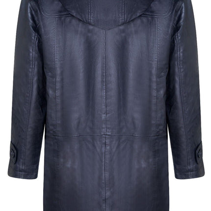 Mens Leather Duffle Classic Coat-Aylesbury