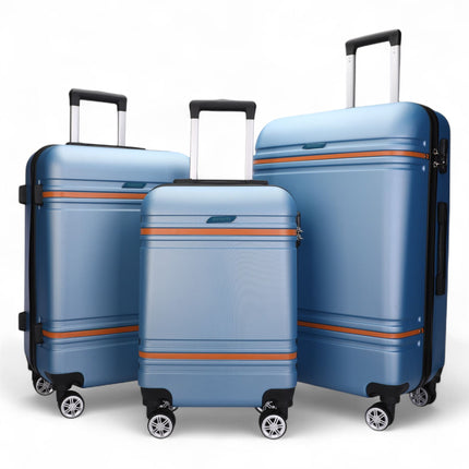 Hard Shell Modern Dual 4 Wheel Luggage Suitcase Set