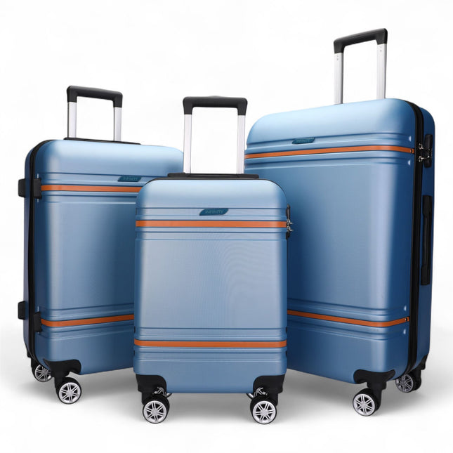 Hard Shell Modern Dual 4 Wheel Luggage Suitcase Set