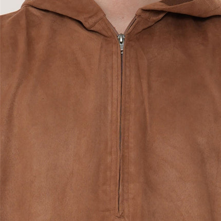Men's Hooded Eid Camel Brown Moroccan Jubba Robe Ramadan Eid Thobe - HM12