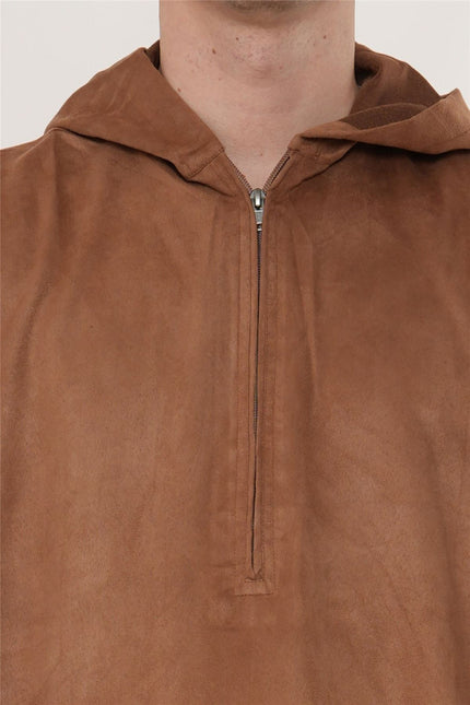 Men's Hooded Eid Camel Brown Moroccan Jubba Robe Ramadan Eid Thobe - HM12
