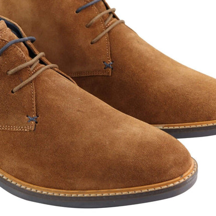 Mens Tan Suede Lace Up Chukka Boots