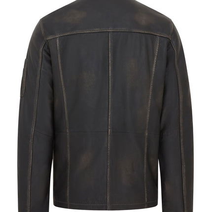 Men's Black Vintage Lamb Leather Safari Parka Jacket Coat
