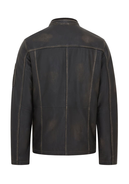 Men's Black Vintage Lamb Leather Safari Parka Jacket Coat