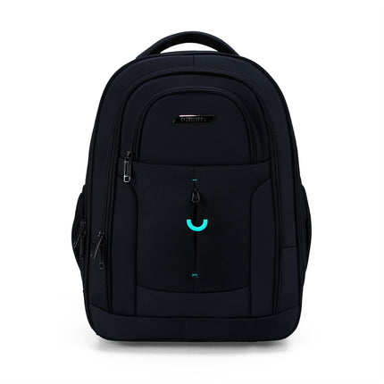 17" Black Wheeled Laptop Backpack 1680D + PU 2 Wheel Trolley Rucksack