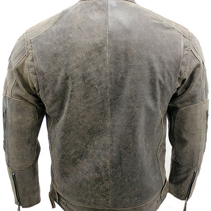 Mens Racing Leather Biker Jacket-Portland