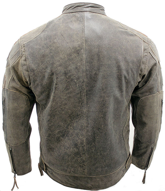 Mens Racing Leather Biker Jacket-Portland