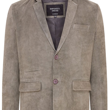 Mens Suede Blazer Jacket Soft Real Italian Leather Fitted Vintage Coat