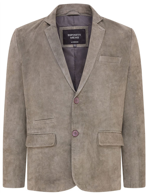 Mens Suede Blazer Jacket Soft Real Italian Leather Fitted Vintage Coat
