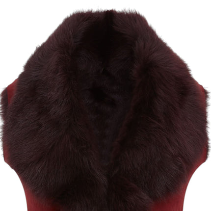 Women's Burgundy Red Toscana Sheepskin Long Gilet-Sorocaba