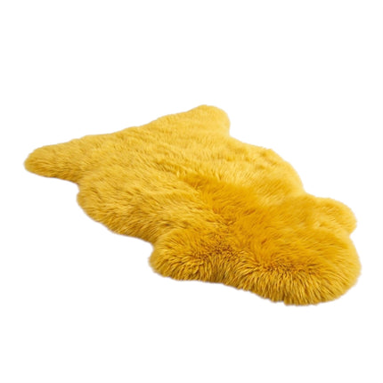 Genuine Bright Yellow Sheepskin Natural Silky Soft Fluffy Real Wool Rug