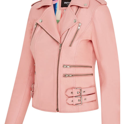 Womens Leather Brando Biker Jacket-Orlando