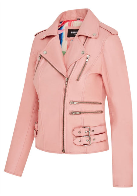 Womens Leather Brando Biker Jacket-Orlando