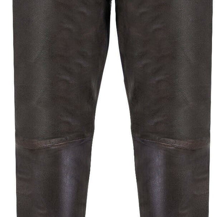 Mens  Leather Jogging Bottoms-Boston