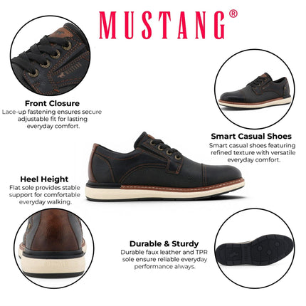 Mustang Men's Black Faux Leather Casual Outdoor Shoes - M0141002
