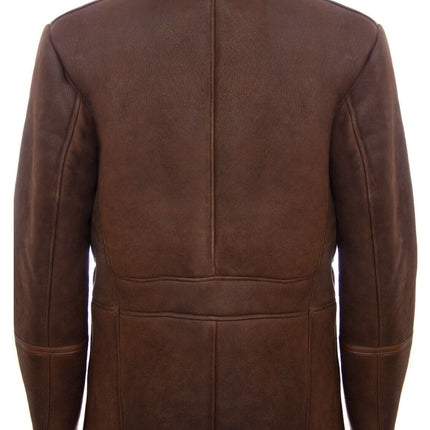 Mens Classic Sheepskin Leather Crombie Jacket-Brisbane