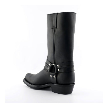 Grinders Unisex Black Western High Leather Boots - Renegade Hi
