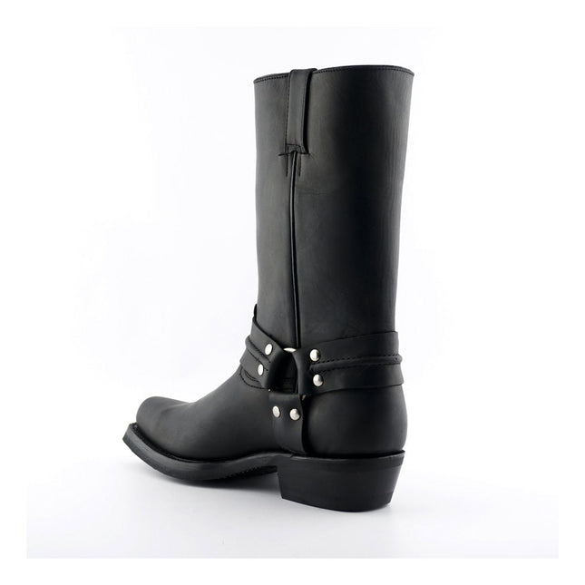 Grinders Unisex Black Western High Leather Boots - Renegade Hi