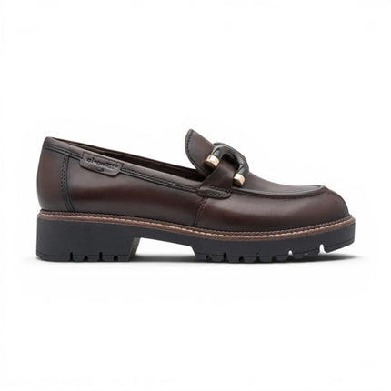 Tamaris Women's Brown Leather Loafer Comfort Shoes - 24740-47