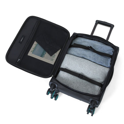 Soft Shell Black 1680D Polyester Suitcase Set 8 Wheel TSA Lock Luggage