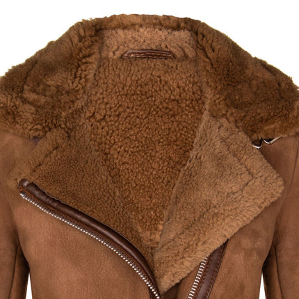 Womens Sheepskin Biker Jacket-Alamar