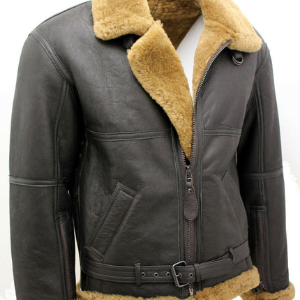 Mens RAF Sheepskin Leather Aviator Jacket-Colchester