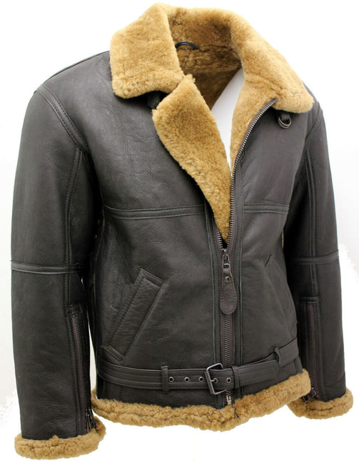 Mens RAF Sheepskin Leather Aviator Jacket-Colchester