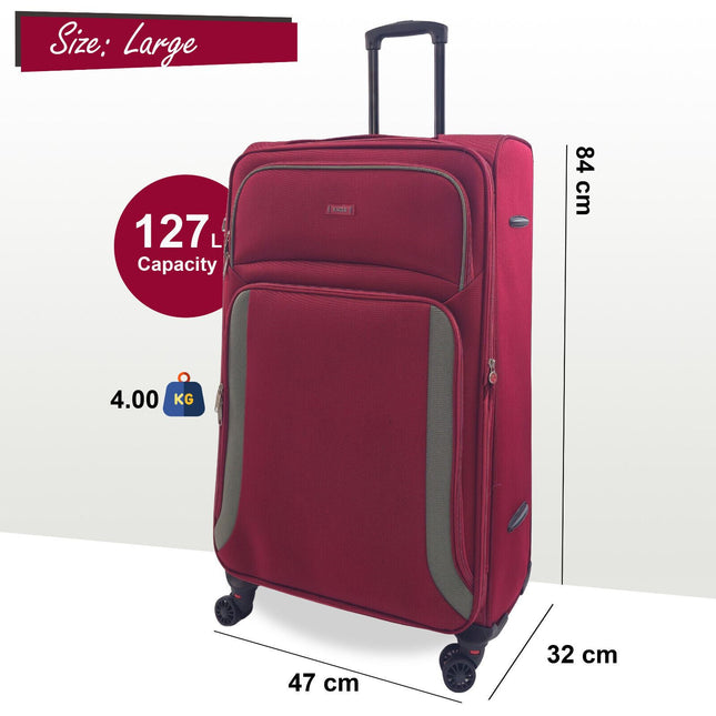 Soft Shell Suitcase Luggage Set Travel Light Carry On Cabin Bag
