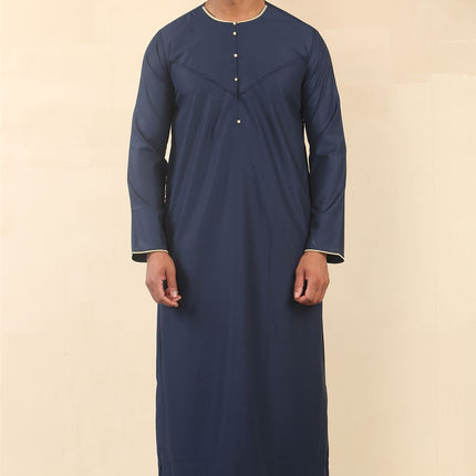 Men's Omani Eid Blue Thobe  Saudi Emirati Jubba Robe