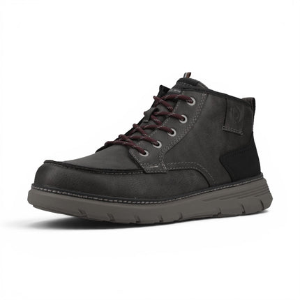Bugatti Men's Grey Leather Lace-up Casual Ankle Boots - Pulau