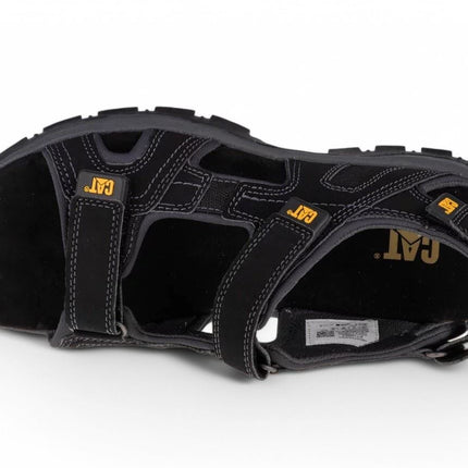 Caterpillar Men's Black Leather Giles Trekking Sandals