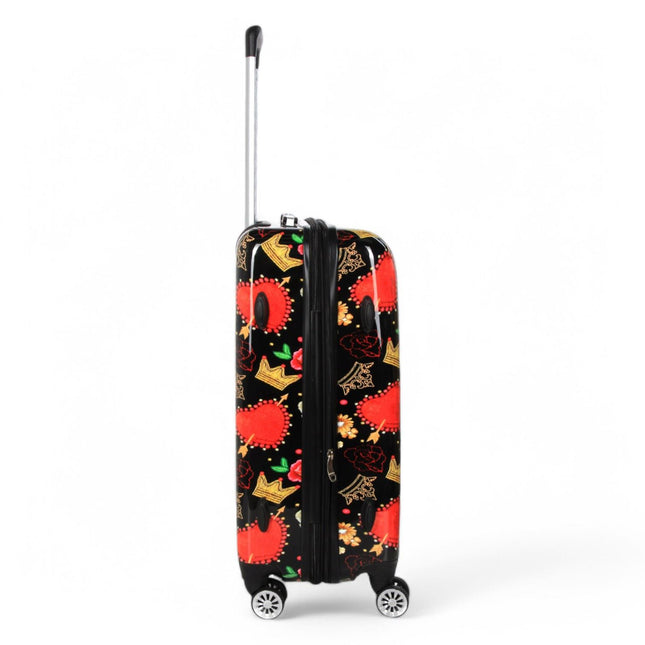 Strong Expandable Hard Shell Dual 4 Wheel Suitcase Set Print Luggage Cabin Travel Bag