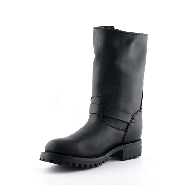 Grinders Mens Black Western Combat Leather Boots - Wild One