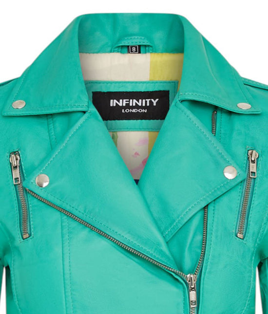 Womens Leather Brando Biker Jacket-Orlando