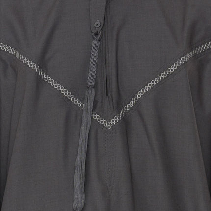 Men's Eid Grey Moroccan Thobe Robe Djellaba Ramadan Eid Jubba- HM10