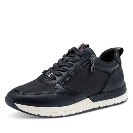 Tamaris Womens Navy Blue Fashion Lace-Up Zipped Sneakers Trainers