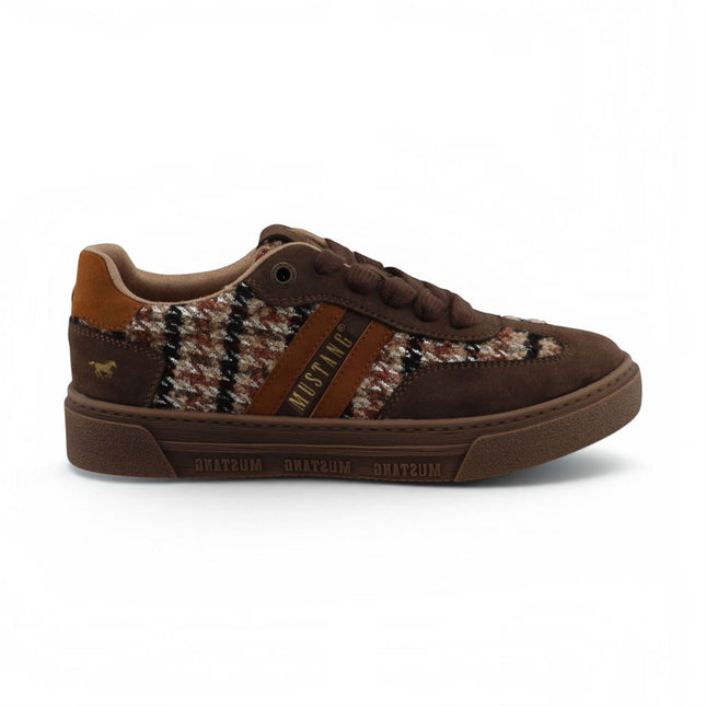 Mustang Women's Brown Tweed Sneakers Trainer Shoes - M0212020