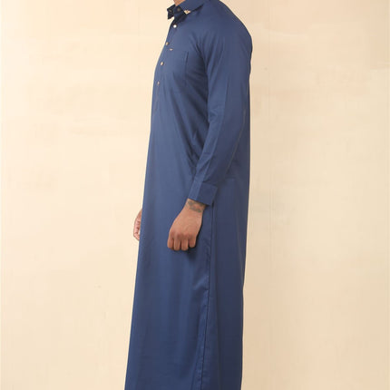 Men's Blue Thobe Arab Saudi Emirati Islamic Clothing Jubba Robe