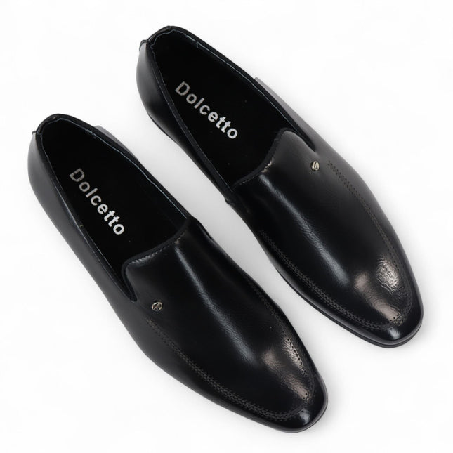 Men's Black Classic Slip-On Loafers Formal Shoes