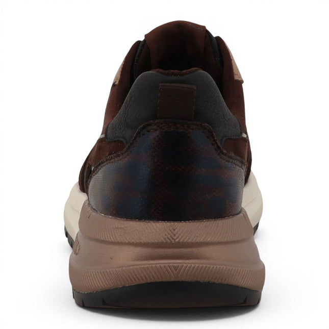 Mustang Women's Brown Faux Leather Trainers Platform Sneakers - M0702007