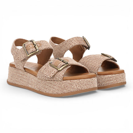 Blowfish Malibu Women’s Beige Faux Leather Platform Sandals - Magical