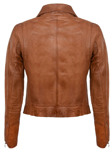 Womens Leather Biker Jacket-Zanzibar