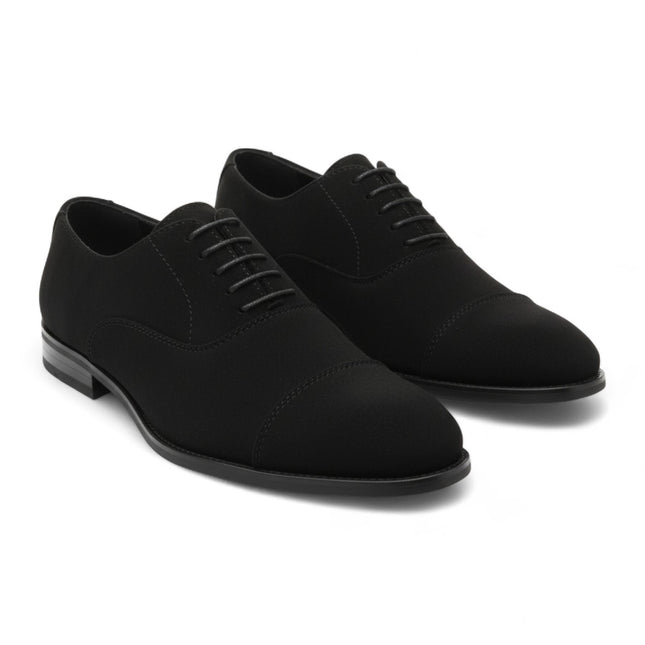 Men’s Black Faux Suede Leather Lace-Up Derby Oxford Shoes