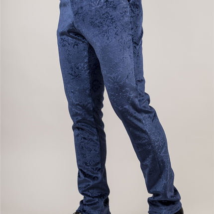 Men's Blue 3 Piece Velvet Wedding Tuxedo Formal Suit