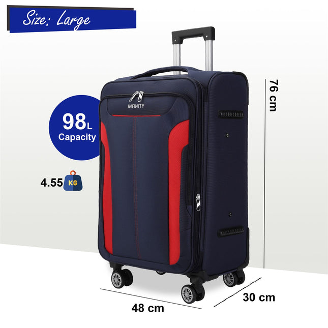 8 Wheel Lightweight Suitcase Luggage Travel Bags Set