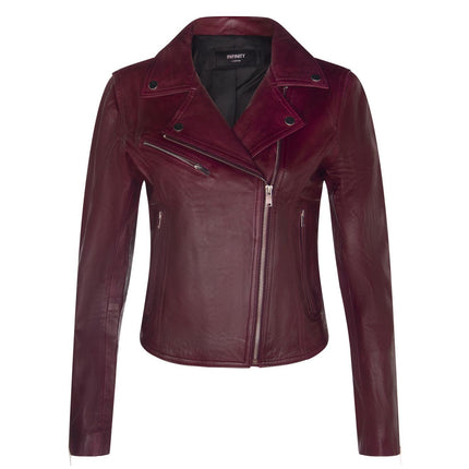 Womens Leather Classic Biker Brando Jacket-Baku