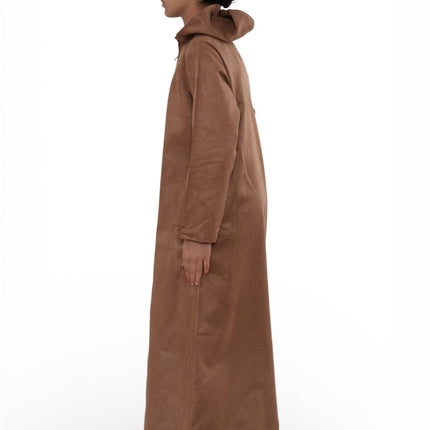 Kids Boys Hooded Eid Camel Brown Moroccan Jubba Robe Ramadan Eid Thobe - K-HM12